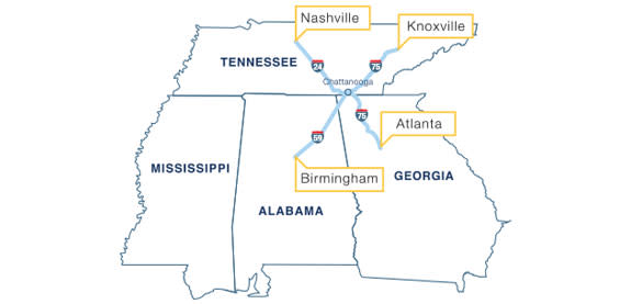 Map of interstate system