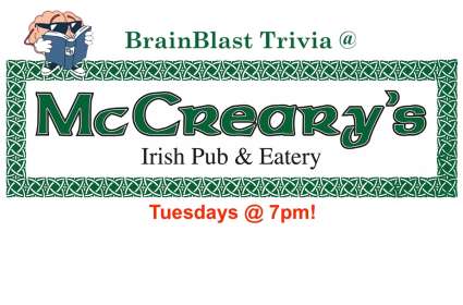 BrainBlast Trivia at McCreary's Irish Pub & Eatery