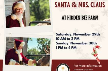 Santa and Mrs. Claus at Hidden Bee Farm