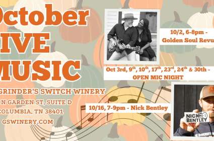 Live Music at Grinder's Switch Winery