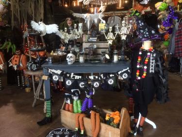 Halloween display at Frazee Gardens