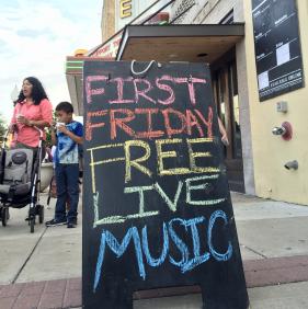 First Friday Live Music Sign