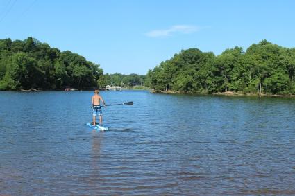 Paddleboarding at Latta Nature Preserve