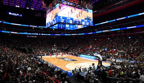 Basketball stadium for NCAA March Madness at the Wells Fargo Arena