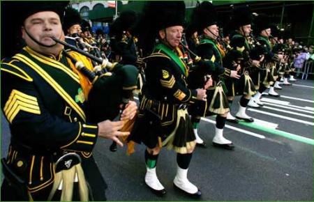 St. Patrick's Day Parade bagpipe march