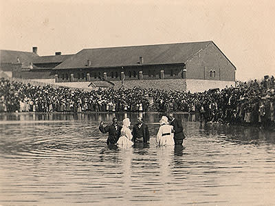 Baptism at Work House Pond Lexington