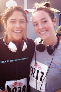 Before the race in 2012 with Anica Macias (left) and myself