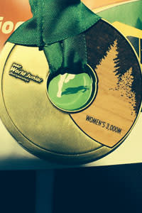 The nearly two pound medals feature real wood and a tree design (a nod to Oregon as a timber state)
