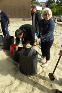 Whether you were shoveling, spraying, or tamping, there was a job for everyone during prep time