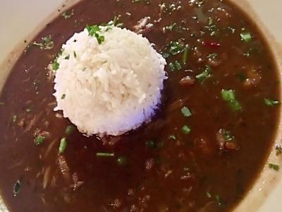 Gumbo with Rice at Roadair Roadhouse
