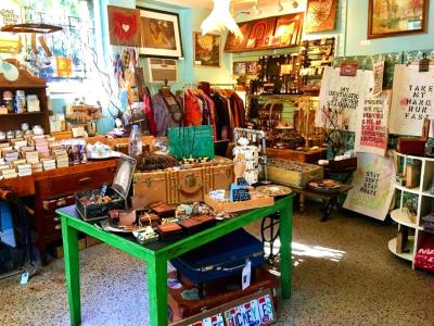 View inside Glean, shop filled with antique and handmade goods
