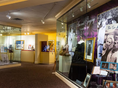 Interior shot of exhibits at the Ava Gardner Museum located in Smithfield, NC.