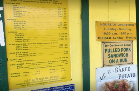 Broussards menu