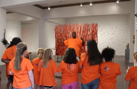 Education Curator Andy Gardner gives a tour