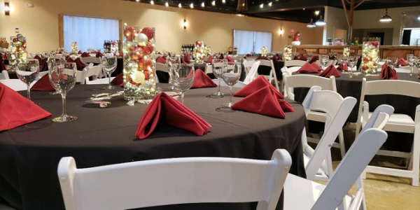 Conference room in Wichita setup for a meeting or holiday party