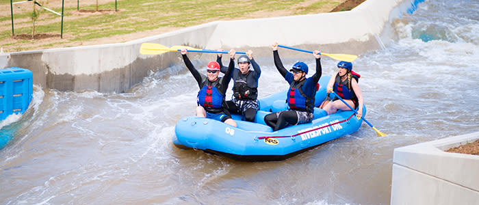 Group rafting down the Oklahoma River