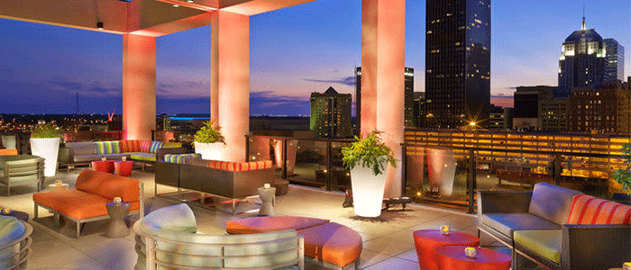 Balcony at Aloft Oklahoma City Downtown-Bricktown Hotel In OKC