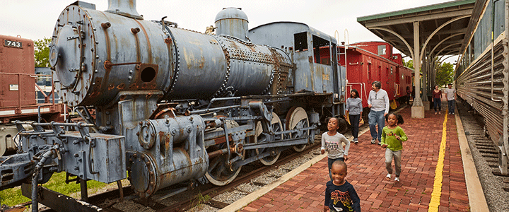 A family at the Oklahoma Railway Museum