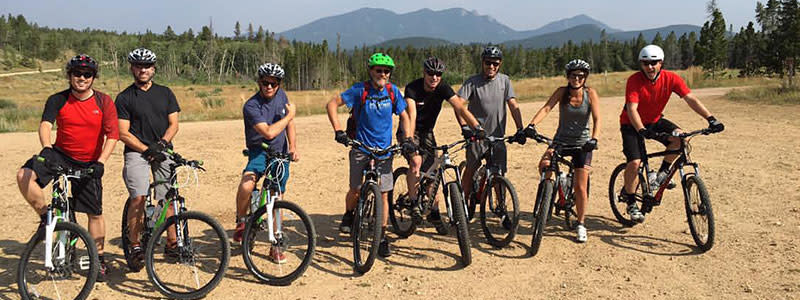 Group gravel biking in Boulder