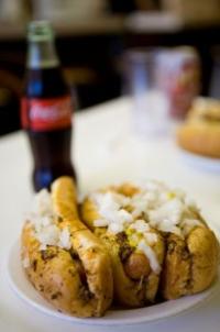 Three Coney Dogs and a cold bottle of Coke, please!