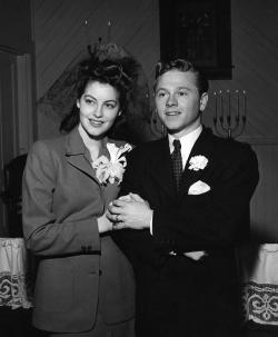 Ava and Mickey's wedding day, 1942.