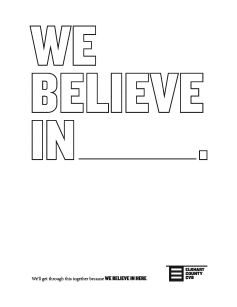 We Believe In Here Coloring Sheet