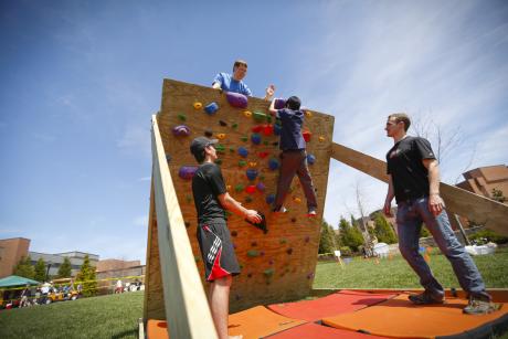 rockwall climbing at the Imagine RIT Festival in Rochester, NY