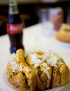 Three Coney Dogs and a cold bottle of Coke, please!