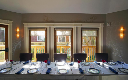 A made up table at the Peacock Inn