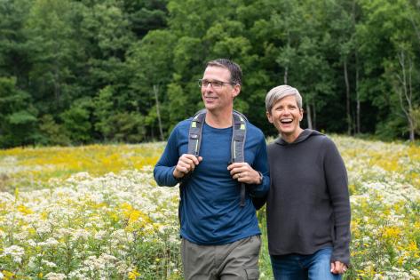 Couple Hiking at Wesley Hill Nature Preserve