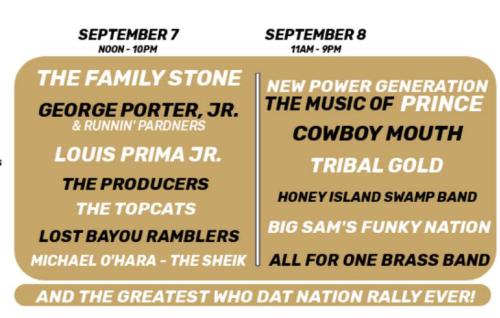 Who Dat Rally Music Schedule