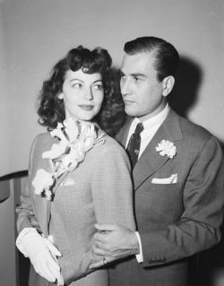 Ava Gardner and Artie Shaw wedding day.