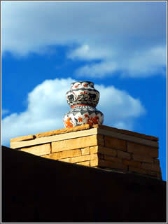 Pots at the Haaku Museum at Acoma Pueblo west of Albuquerque, New Mexico