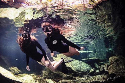 Snorkeling in cenote