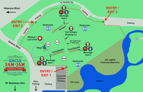 Uncle Sam Jam Map
