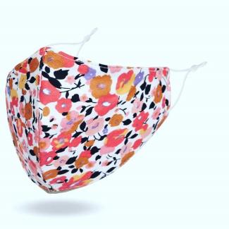 The fun and fresh Scarlet Sage Printed Cotton Mask available online and in stores at Haystacks