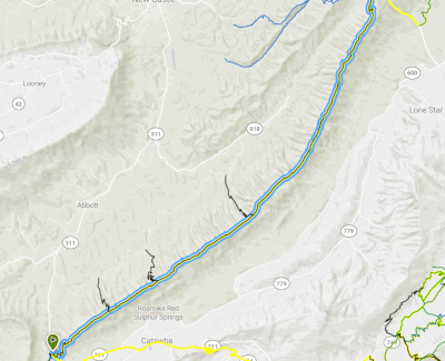Dragon's Back North Mountain Trail Map - Roanoke