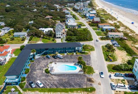 The Beach House at Oak Island aerial 2