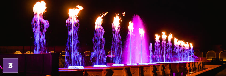 20 for 20 #3 Longwood Fountains - Blue Fountains With Fire On Top