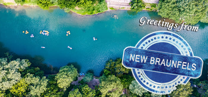 Greetings from New Braunfels postcard