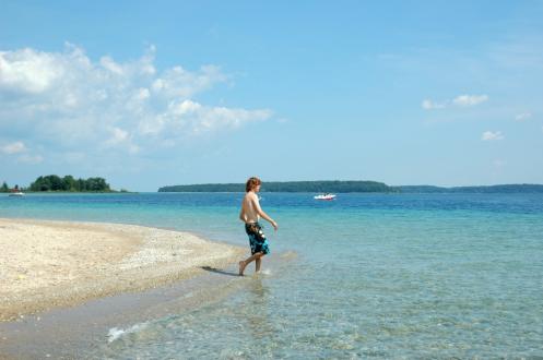 Taking a dip at Power Island
