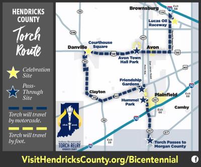 Bicentennial Torch Relay map
