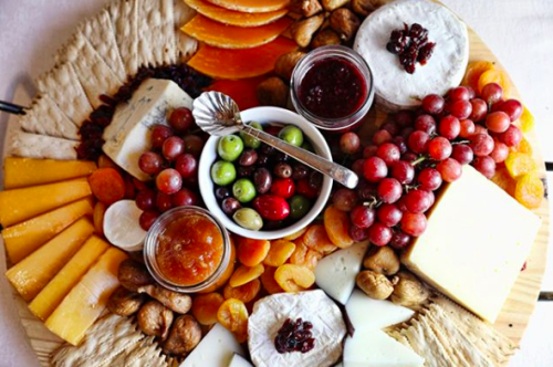 A nice spread on a cheese plate