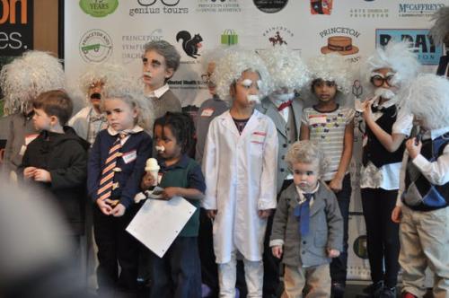 Children dressed up like Albert Einstein for the look-a-like contest