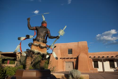 Native American Doing Traditional Dance In Sante Fe, New Mexico