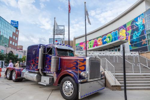 HASCON Optimus Prime truck at the Dunkin' Donuts Center