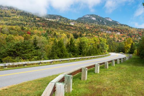 Early fall color at Grandfather Mountain as seen from the Blue Ridge Parkway.