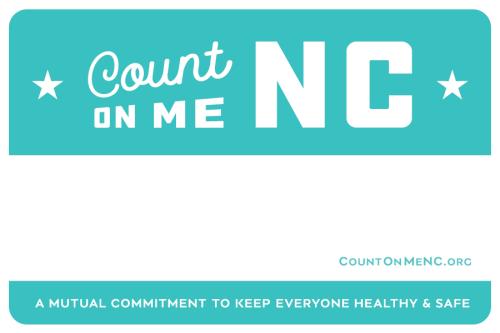 Count on Me NC Name Badge Blank