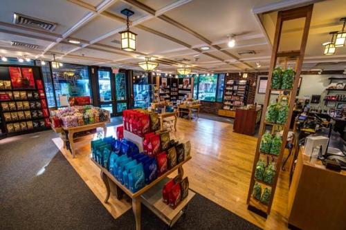 The interior of a lindt chocolate store.