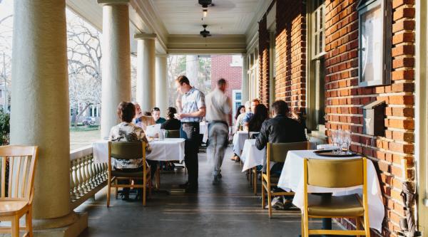 Outdoor dining at the Five and Ten 